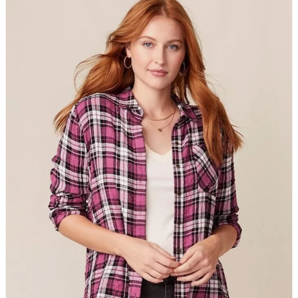 “All the plaid button” down Matilda Jane blouse